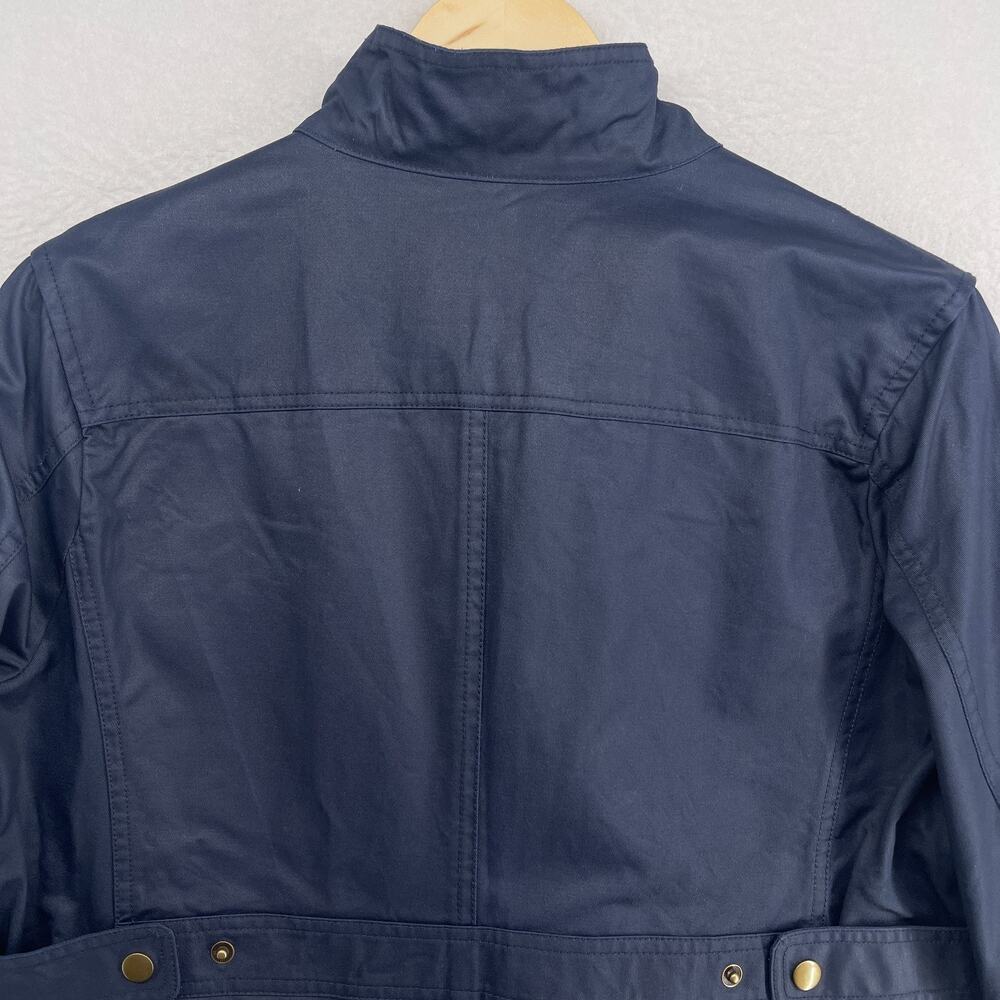 SKIES ARE BLUE Jacket L Twill Safari Field Utility Rain Coated Cotton Blue - Picture 9 of 13